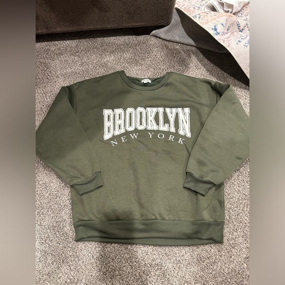Faded Rose "Brooklyn" Chenille Patch Crewneck Sweatshirt - Picture 3 of 5